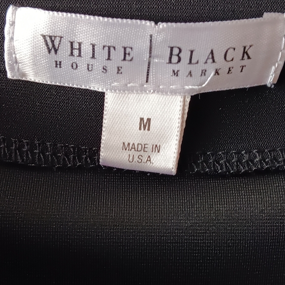 Vintage White House Black Market Tank Top Draped Cami Black Made in USA Medium - Picture 2 of 9